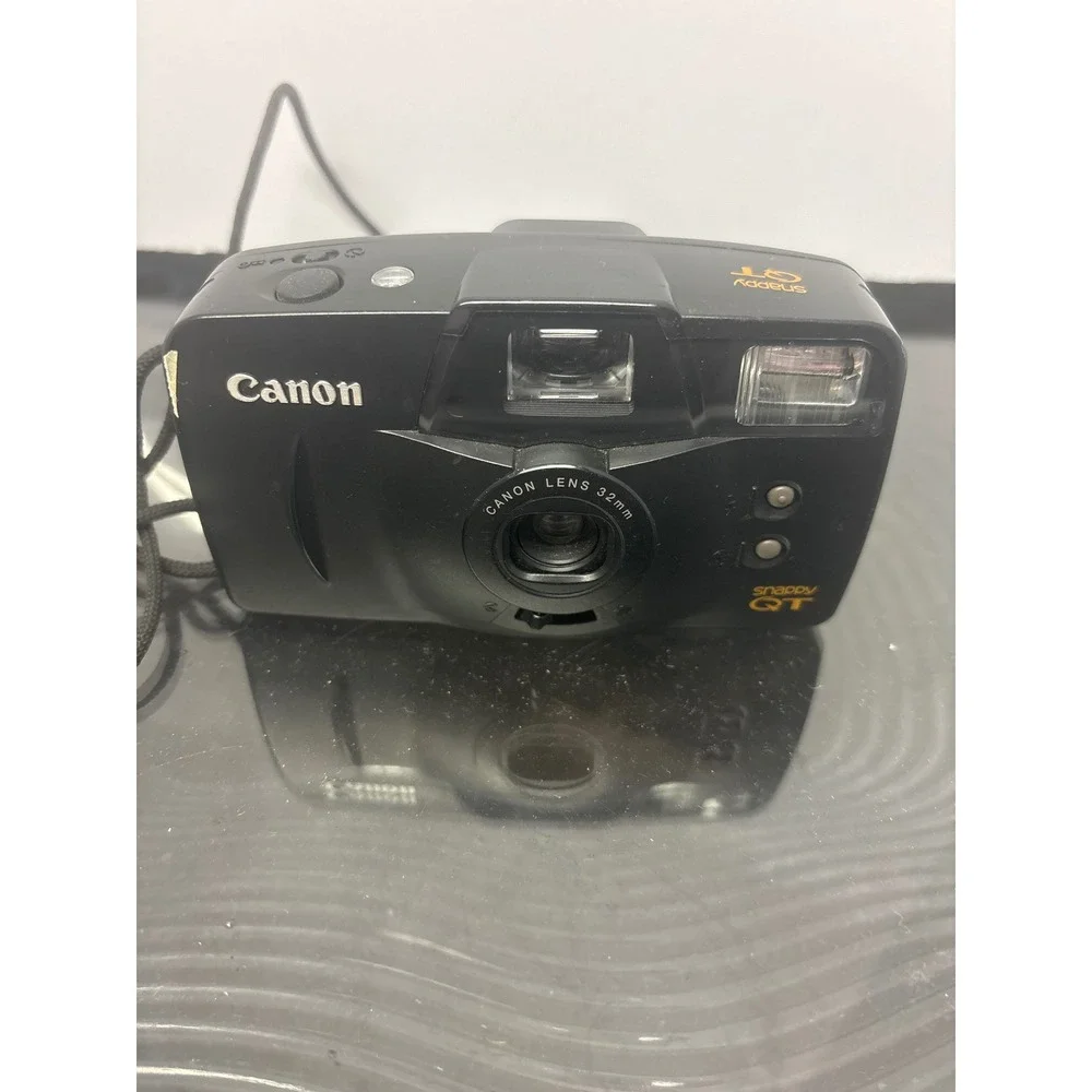 Canon Snappy QT 35mm Point and Shoot Film Camera Black with Strap